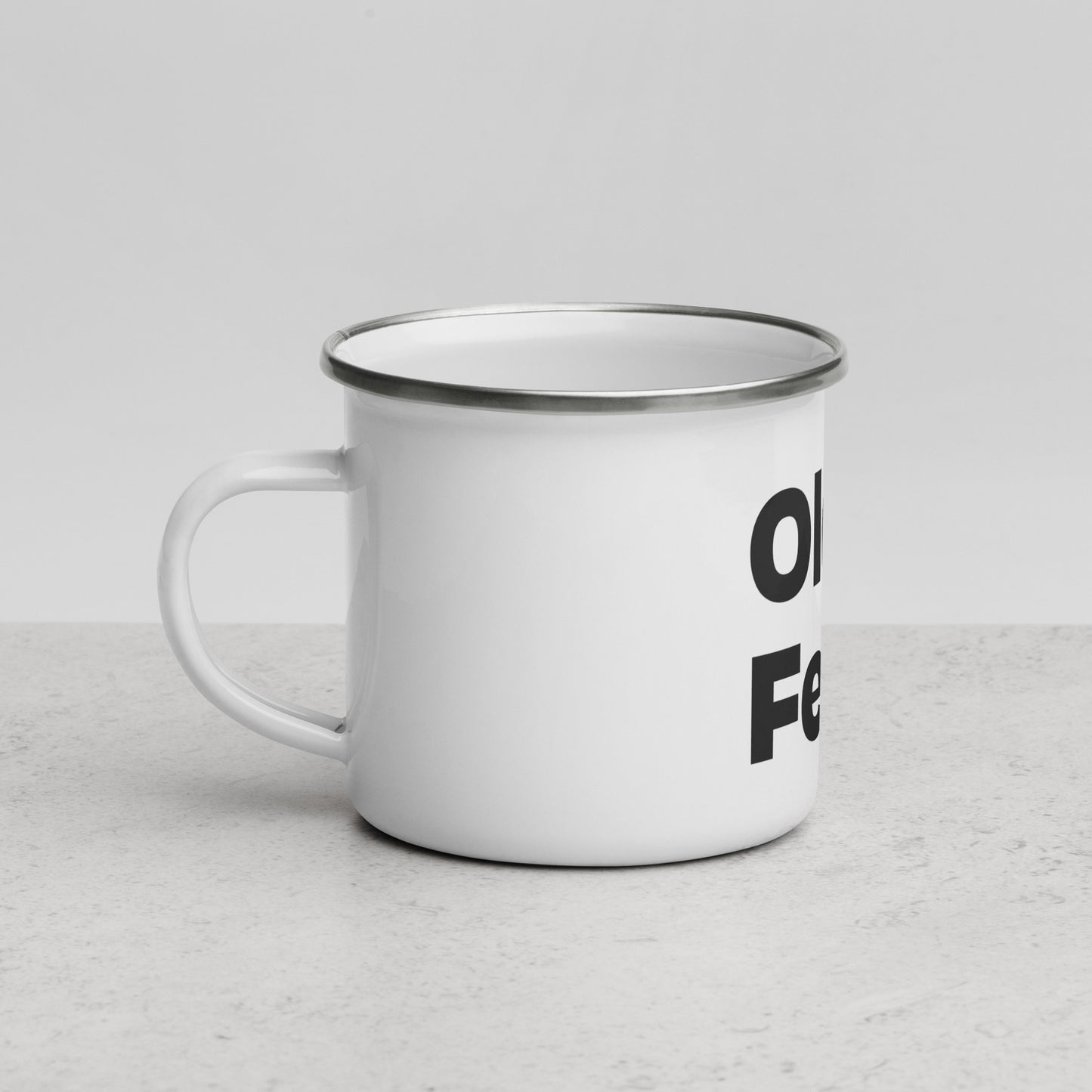 Old Feller White Enamel Mug
