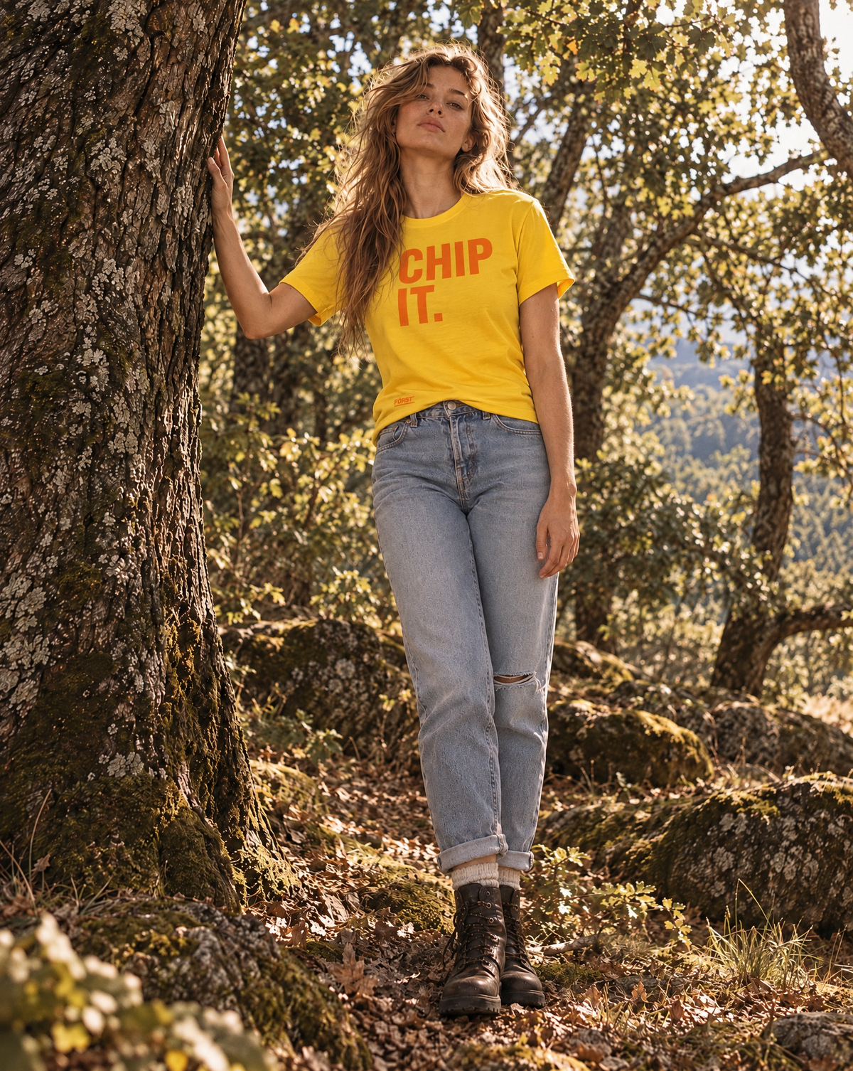 Adult Yellow Chip It t-shirt
