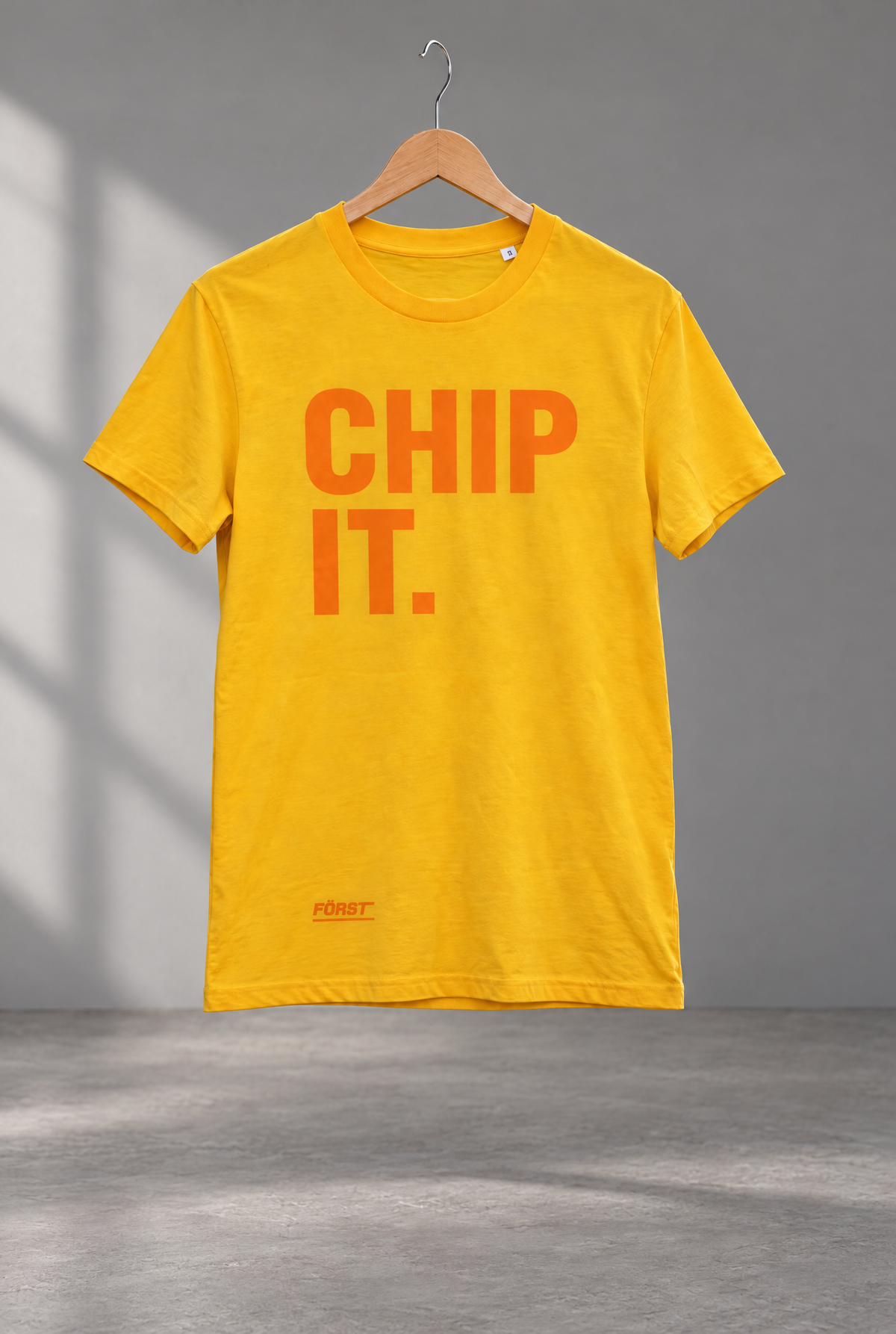 Adult Yellow Chip It t-shirt