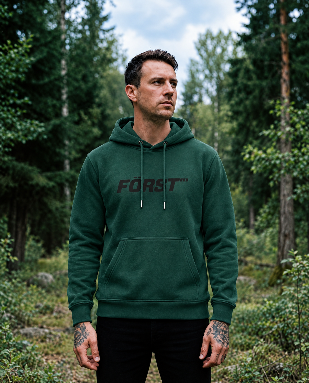 Först logo green hoodie