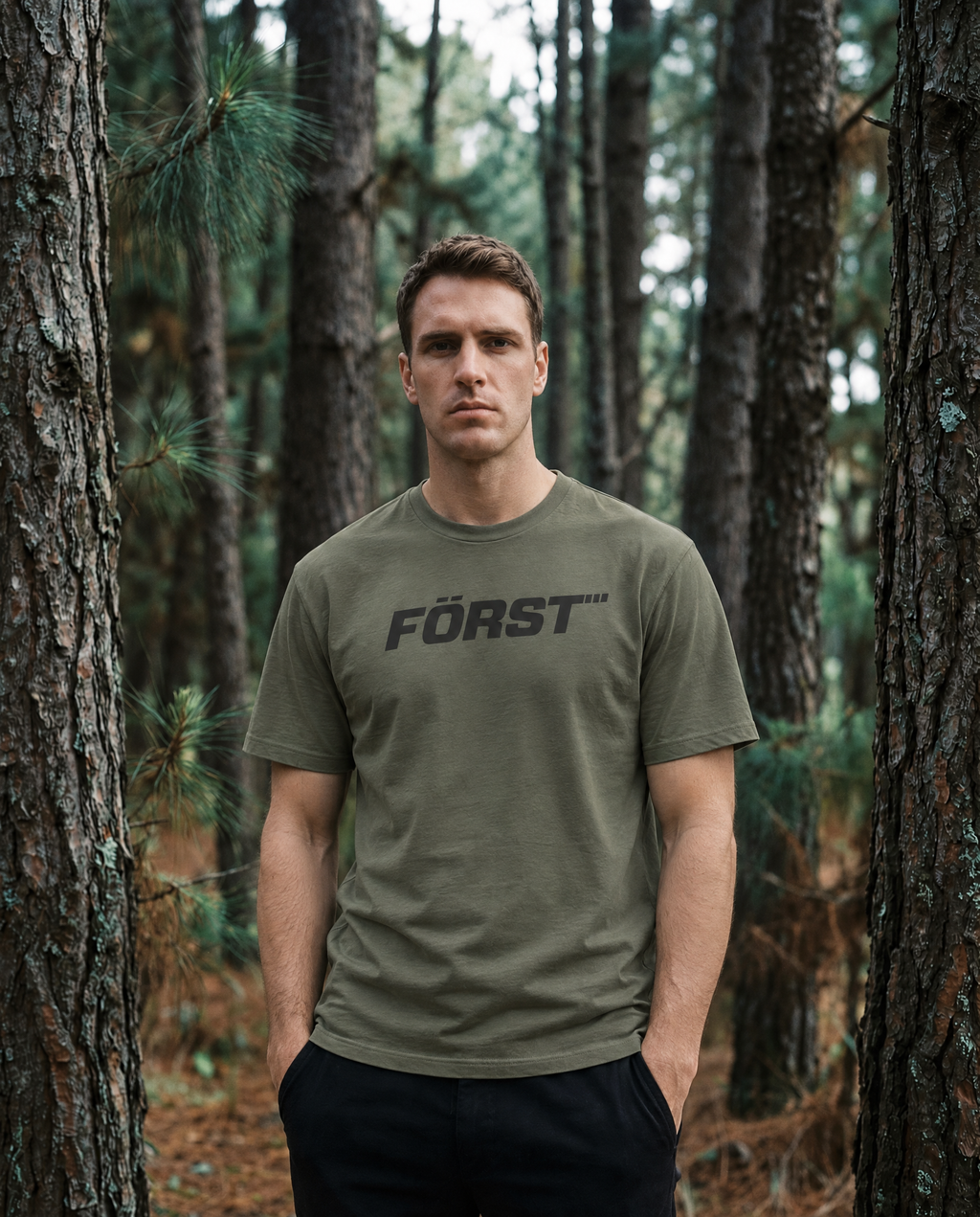 Khaki Först logo t-shirt