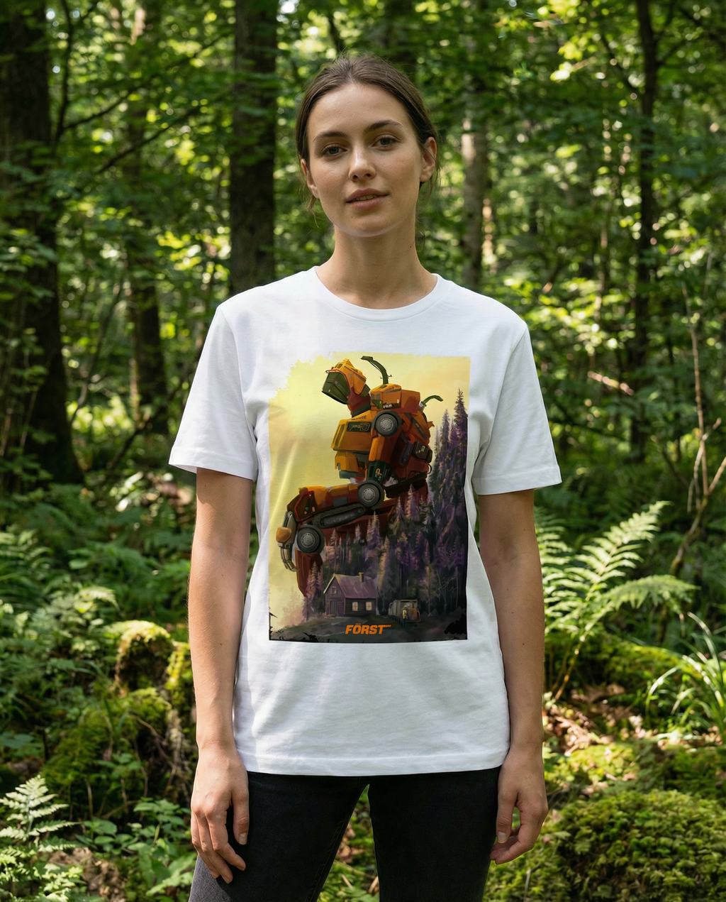 Först white robot t-shirt