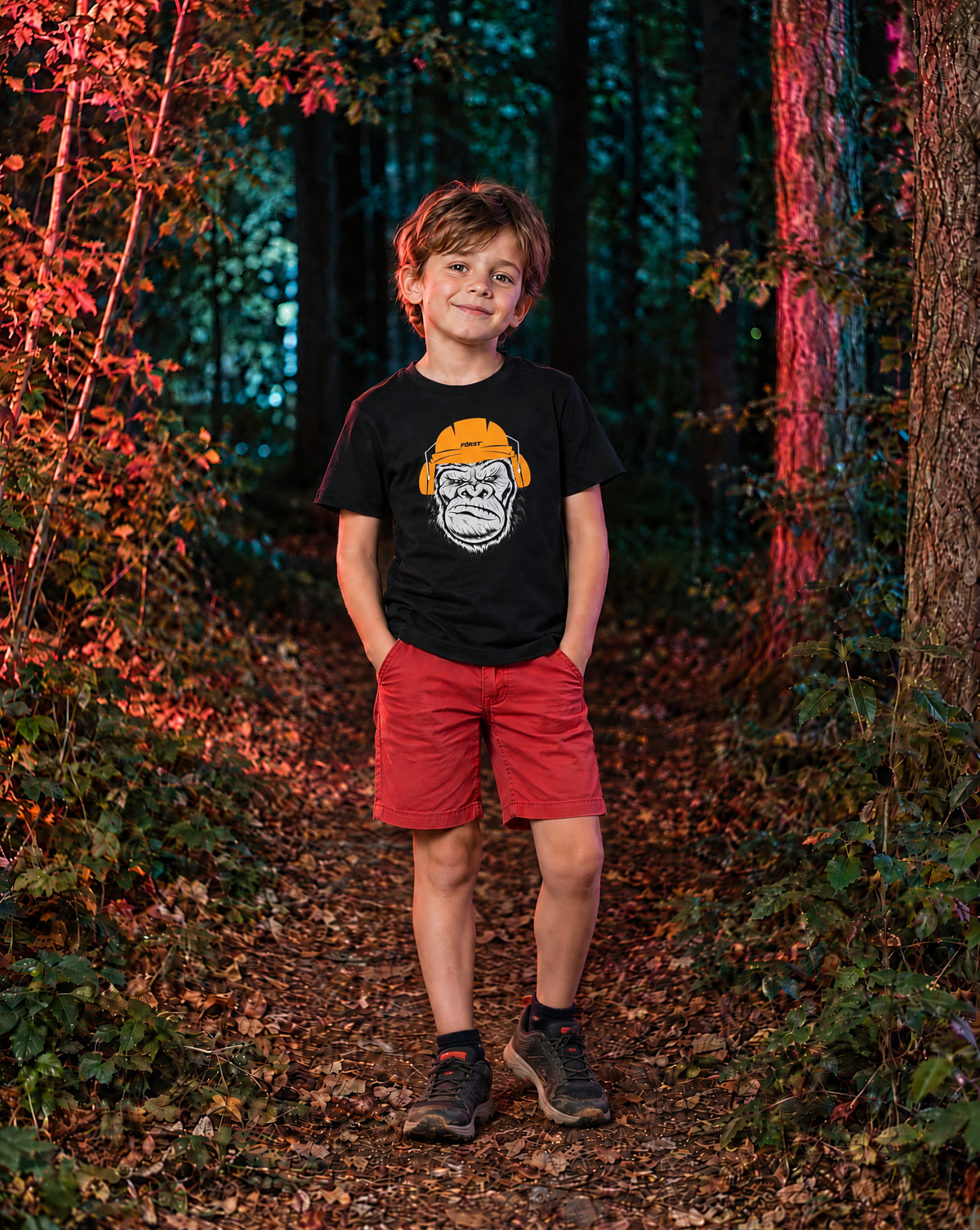 Kids black gorilla t-shirt