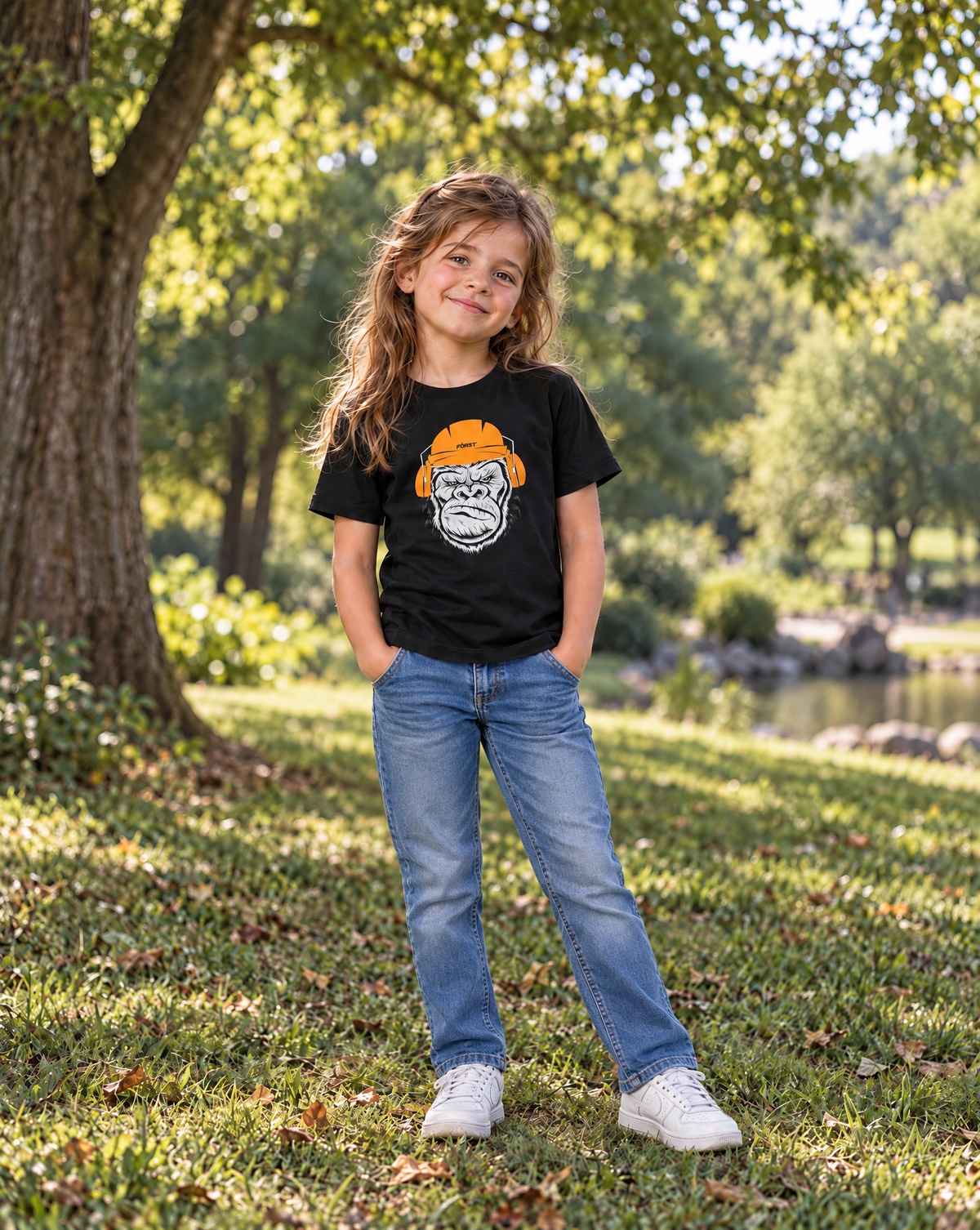 Kids black gorilla t-shirt