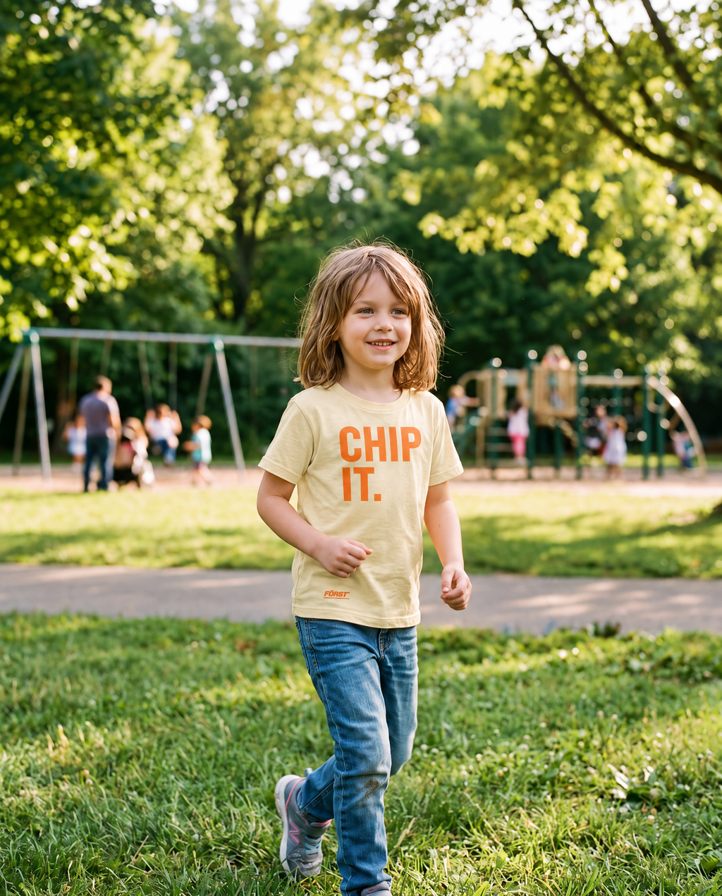 Kids yellow Chip It t-shirt