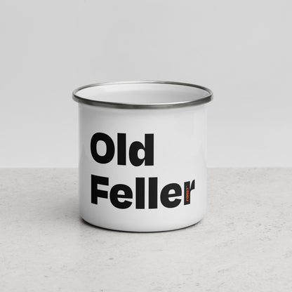 Old Feller White Enamel Mug